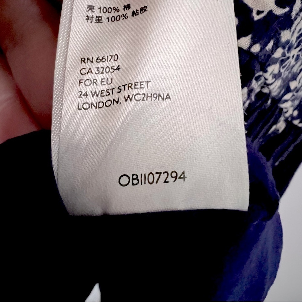 Anthropologie Maeve Carlita Navy Tiered Mixed Floral Cotton Dress NEW - Picture 16 of 16